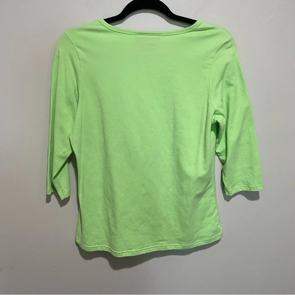 VTG Christine Alexander Bedazzled "12" Women's Green Top‎ Size M - Picture 7 of 13